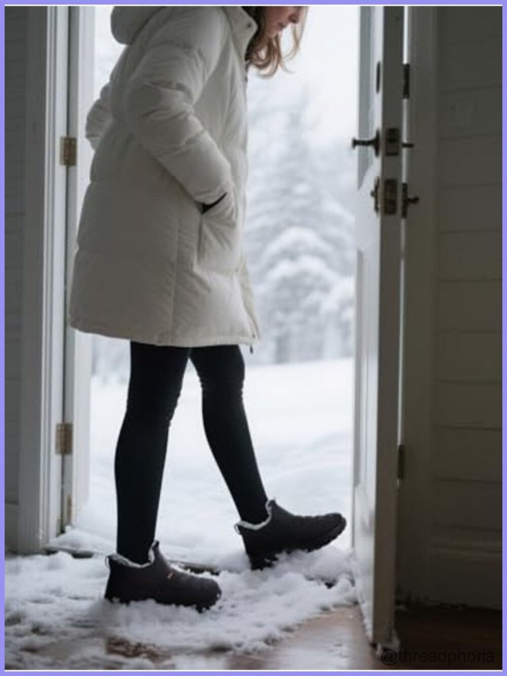 Women Slip On Fur Lined Insulated Ankle Snow Boots Water Resistant - Picture 2 of 6
